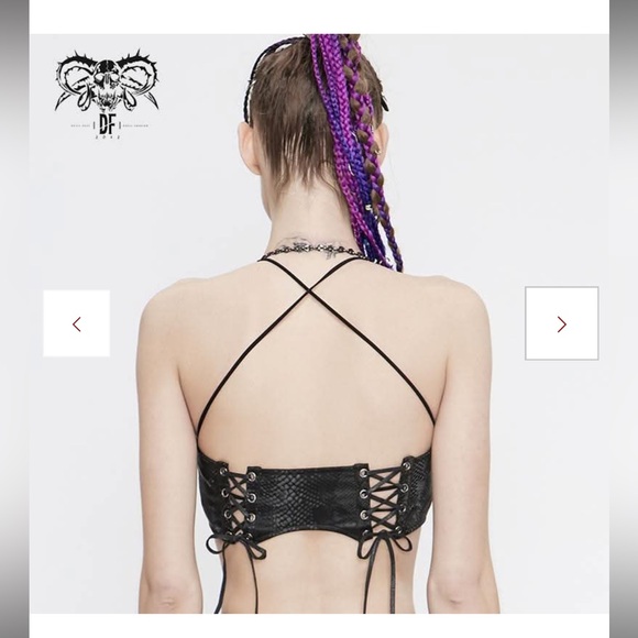 'COIL' PUNK SNAKESKIN PATTERNED BRALETTE - Picture 3 of 10